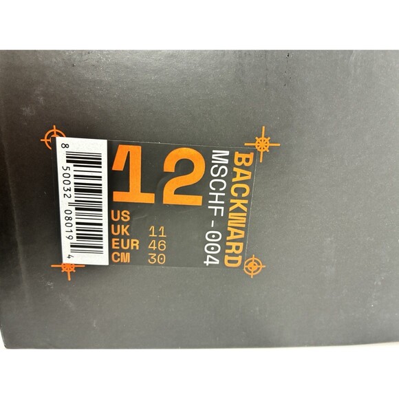 MSCHF BWD 004 “Backward” Sneakers Size 12M US (EU 46) Black/Orange/White main image 5